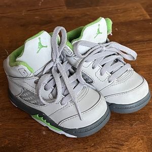 Toddler Retro Air Jordan 4c Reflective Gray and Green